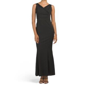 NWT Carla Conti Women's Made In Italy V-Neck Mermaid Hem Gown Maxi Dress Size XL